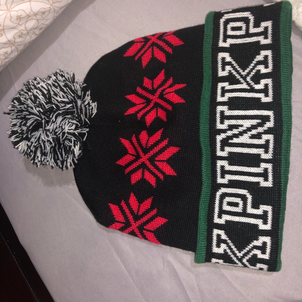 Pink beanie hat